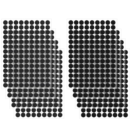 JIYIN Klettpunkte Selbstklebend, 1008 Stück 10mm Klett Klebepunkte Klettverschluss Selbstklebend Small Circle Dots Sticker Tapes für Handwerk auf Papier Kunststoff Leder(Schwarz) von JIYIN