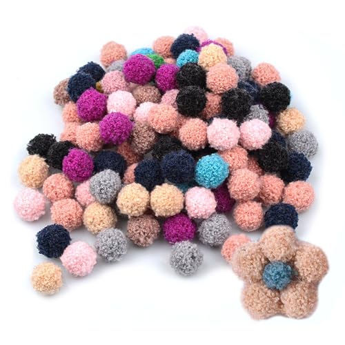 200 Stück 2cm Pompons,Pompons zum basteln Bunte Pompons Mini Flauschigen Plüsch Bälle Pom Pom Set,Bunte Pompons zum Basteln,für DIY Kreative Handwerk Heimdekorationen von JJHXM