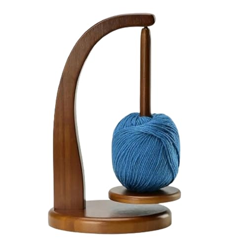 Wollabwickler mit Kugellager aus Holz,rotierender Magnetischer Wollknäuelhalter,wollhalter,Garn Stand für Stricken Zubehör, Makramee Garn Halter Häkelgarn Wollwickler für Strickliebhaber 10.6x6.4 Zoll von JJIW