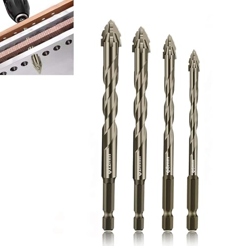 New Four-Flute Sawtooth Eccentric Drill Bit,4/6Pcs Efficient Drill and Tap Set,Multiple Sizes Titanium-Coated Design Efficient Drill Bit Set for Wood and Meta 4/5/6/8/10/12mm von JJKTO