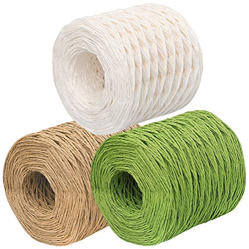 JJQHYC Papierkordel Natürlich Rustikal DIY Bastelarbeiten Garten Deko, Binden von Blumensträuße Papierkordel Vintage (3 pcs x 200 m) von JJQHYC