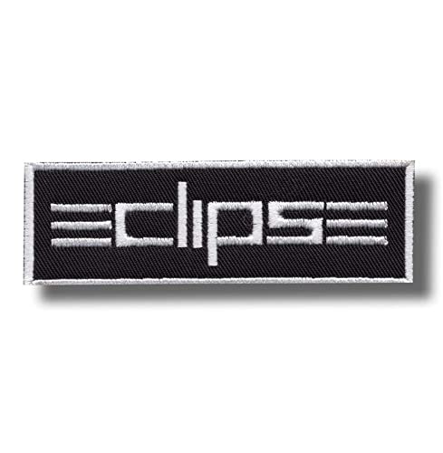 JJTEXTIX Eclipse Band Patch Abzeichen zum Aufbügeln - Schwarz, Rechteckig, Mittel, Polyester, 1 Stück, Bügelflicken, Reise, Aufnäher von JJTEXTIX