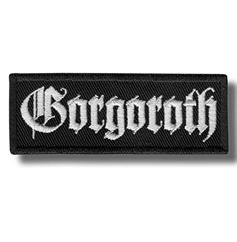 JJTEXTIX Gorgoroth Aufnäher zum Aufbügeln, Schwarz, Rechteckig, Gothic, Musik, 1 Stück, Bügelflicken, Patch von JJTEXTIX