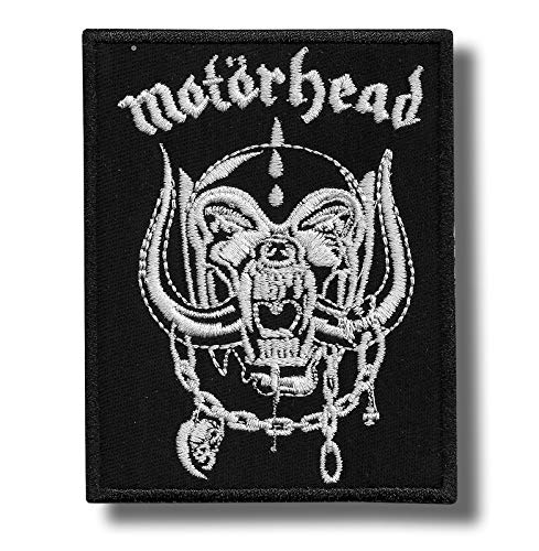 JJTEXTIX Motorhead Aufnäher bestickt zum Aufbügeln - Schwarz, Mittel, 1 Stück, Embroidered Patch von JJTEXTIX