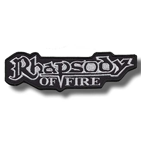 JJTEXTIX Aufnäher Rhapsody of Fire Band, 1 Stück, Schwarz, Mittel, Musik, Embroidered Patch von JJTEXTIX