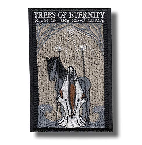 JJTEXTIX Trees of Eternity Aufnäher zum Aufbügeln, bestickt, grün, Rechteckig, Patch, 1 Stück von JJTEXTIX