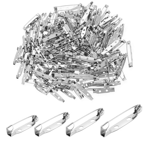 JJUNW 200 Stück Broschennadeln Safety Pin, Silber Sicherheitsnadeln, Verschlussnadeln Sicherheitsnadeln Für Schmuck Handwerk für Abzeichen Corsagen Schmuckherstellung DIY (20/25/30/35 mm) von JJUNW