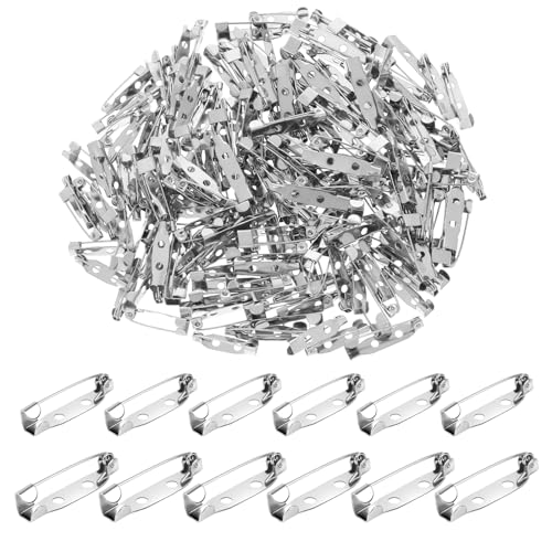 JJUNW 200 Stück Broschennadeln Safety Pin, Silber Sicherheitsnadeln, Verschlussnadeln Sicherheitsnadeln Für Schmuck Handwerk für Abzeichen Corsagen Schmuckherstellung DIY (20/25 mm) von JJUNW