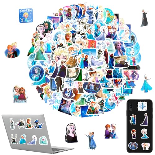 100 Stück ELSA Sticker Frozen Sticker ELSA Aufkleber Pack Deko für Auto Laptop Skateboard Fahrrad Moped Motorrad, Geeignet für Erwachsene Kinder von JJYAGU