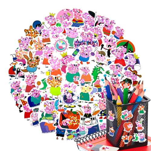 100 Stück peppa wutz Sticker peppa wutz Sticker peppa wutz Aufkleber Pack Deko für Auto Laptop Skateboard Fahrrad Moped Motorrad, Geeignet für Erwachsene Kinder von JJYAGU