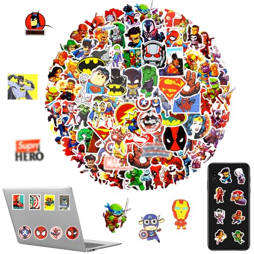 100 Stück superhelden Sticker Marvel Aufkleber Graffiti Decals Stickerbomb für Auto, Skateboard, Koffer, Motorräder, Fahrräder, Boote, Laptop, Snowboard Gepäck und Glatte Oberfläche von JJYAGU