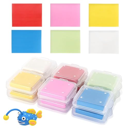 JJYHEHOT 12 Stück Knetradiergummis, 4 x 3,5 cm Weich Knetbar Radiergummis, Dauerhafte Künstler Radiergummi, Knetradiergummi Art Eraser für Künstler Zeichnen Malen Kinder Schulbedarf von JJYHEHOT