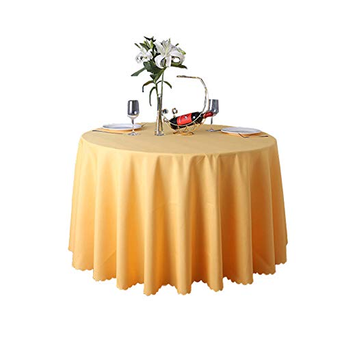 JK Home Tischdecke, rund, Polyester, robust, für Hochzeiten, Banketts, 200 cm, goldfarben von JK Home