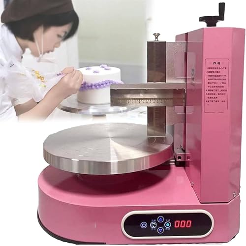 JKAVPPT Automatische Maschine for Verteilen von Kuchenbeschichtungen, for Geburtstags- und Hochzeitstorten, Creme-Verteil- und Füllmaschine, Zuckerguss-Kuchenspatel-Maschine(Pink) von JKAVPPT