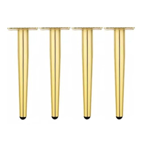 JKAVPPT Tischbeine Möbelbeine Moderne Metallmöbelbeine, hohe 8-28-Zoll-Tischbeine im 4er-Set, multifunktional, Couchtischbeine, Esstischbeine (Farbe: Vertikal-Gold, Größe: H 50 cm/20 Zoll) von JKAVPPT