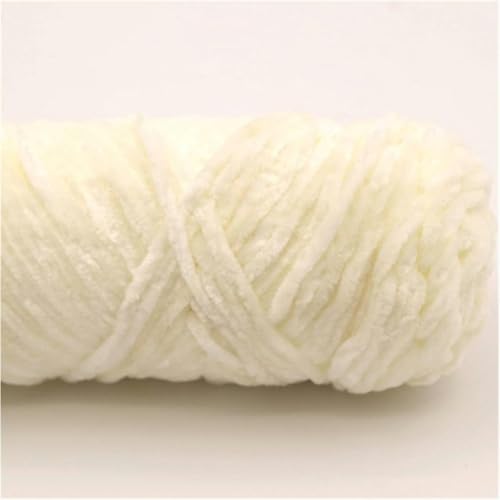 100 g/Set Anti-Pilling-Polyester-Mischgarn, dickes Garn für Strickjacken und Schals, 01 Milchweiß von JKDSAO