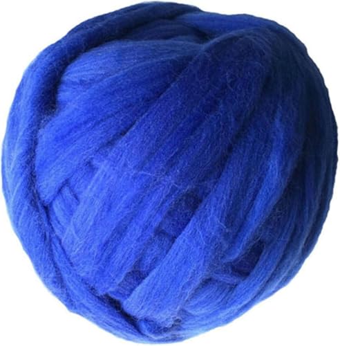 1000 g, 6 cm dickes, superdickes Garn, weiches Garn, Roving-Spinngarn zum Armstricken, Handstricken von Decken, dickes Garn, blau von JKDSAO