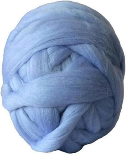 1000 g, 6 cm dickes, superdickes Garn, weiches Garn, Roving-Spinngarn zum Armstricken, handgestrickte Decke, dickes Garn, Himmelblau von JKDSAO