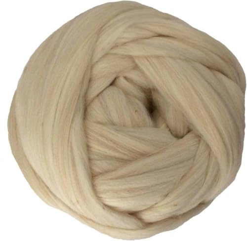 1000 g/Knäuel, superdickes Garn, dickes Roving-Garn, Hand-/Arm-Strickgarn, Überwurf- und Deckengarn, dekoratives Garn für die Heimwand, dickes Garn, Hellkhaki von JKDSAO