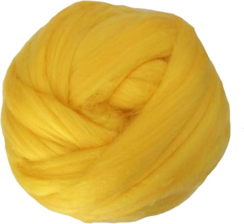 1000 g/Knäuel, superdickes Garn, dickes Roving-Garn, Hand-/Arm-Strickgarn, Überwurf- und Deckengarn, dekoratives Garn für die Heimwand, dickes Garn, gelb von JKDSAO