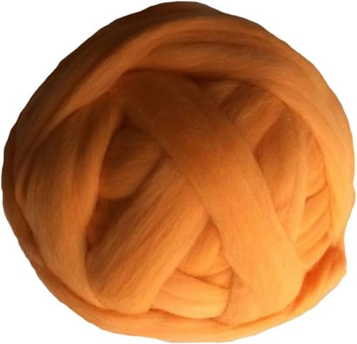 1000 g/Stück, superdickes Garn, riesiges Roving-Spinngarn zum Armstricken, für Decken, Pullover, Schals, dickes Garn, Orange von JKDSAO