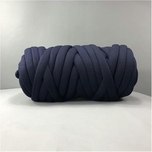 1000 g dickes, voluminöses, grobes Garn zum Handstricken, Häkeln, weiche, große Baumwolle, DIY-Armstricken, Roving-Spinngarn für Decken, grobes Garn-1 Blau von JKDSAO