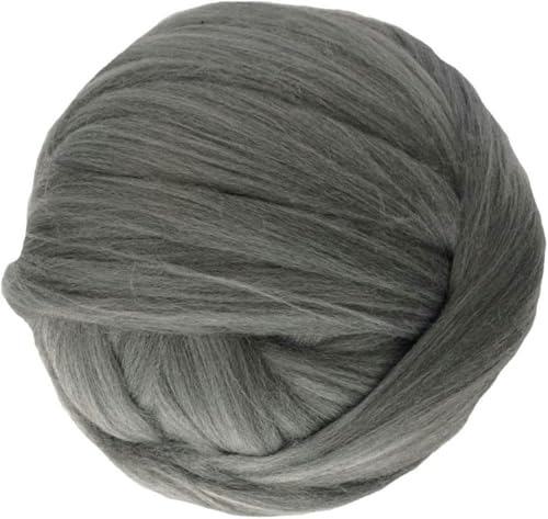 1000 g superdickes Garn, sperriges Roving-Garn, Hand- und Armstrickgarn, Überwurf- und Deckengarn, dekoratives Garn für die Heimwand, dickes Garn, Mittelgrau von JKDSAO