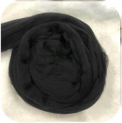 1000 g superdickes Garn, weiches Garn, großes, grobes Garn, voluminöses Arm-Roving-Strickgarn, Spinngarn, grobes Garn, schwarz von JKDSAO