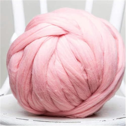 500 g dickes Roving-Garn zum Selberstricken, superweiches großes Garn, zum Armstricken, für Decken, Handstricken, Häkeln, Mützen, Schals, dickes Garn, Rosa von JKDSAO