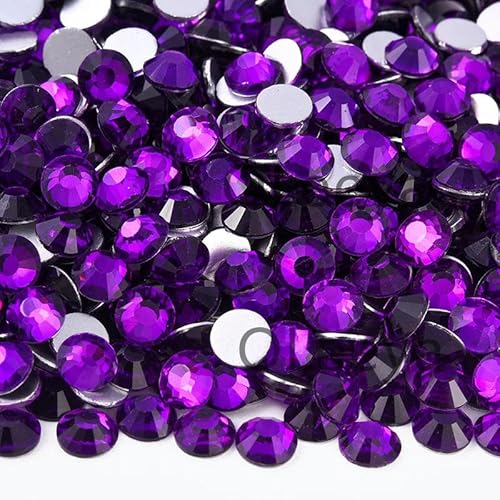 Violette lose Strasssteine, Glas-Strasssteine, keine Strasssteine, DIY-Nageldekorationen, SS3-SS30-Violett-SS10-1440 Stück von JKDSAO