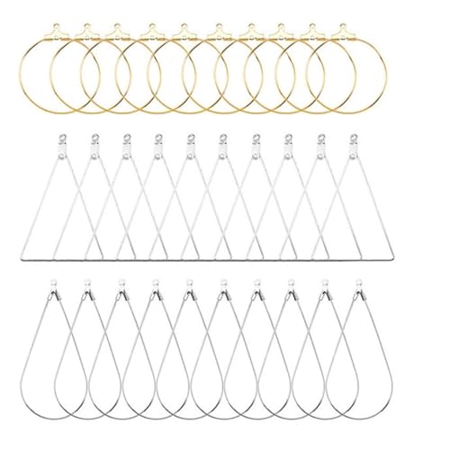 Kit zur Schmuckherstellung 20–108-teiliges Ohrring-Set, DIY-Schmuckherstellungszubehör, silberfarben, goldfarben, Kupfer-Creolen, Ohrringe-Set mit Aufbewahrungsbox, Ohrhaken schmuckherstellung set(Sty von JKLDBNGH