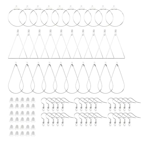 Kit zur Schmuckherstellung 20–108-teiliges Ohrring-Set, DIY-Schmuckherstellungszubehör, silberfarben, goldfarben, Kupfer-Creolen, Ohrringe-Set mit Aufbewahrungsbox, Ohrhaken schmuckherstellung set(Sty von JKLDBNGH