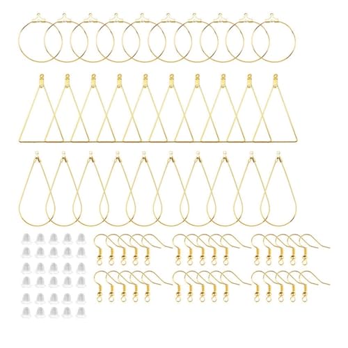 Kit zur Schmuckherstellung 20–108-teiliges Ohrring-Set, DIY-Schmuckherstellungszubehör, silberfarben, goldfarben, Kupfer-Creolen, Ohrringe-Set mit Aufbewahrungsbox, Ohrhaken schmuckherstellung set(Sty von JKLDBNGH