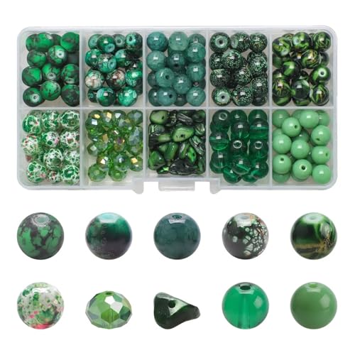 Kit zur Schmuckherstellung 200 Teile/schachtel 8mm Kristall Glas Runde Spacer Perlen Kies Chip for DIY Herstellung Von Schmuck Handgemachte Armband Halskette Earing handwerk Kit schmuckherstellung set von JKLDBNGH