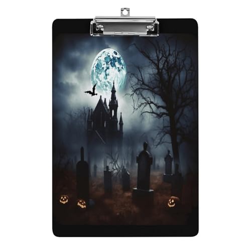 Acryl-Klemmbretter, Gothic Happy Halloween bedrucktes Klemmbrett mit niedlichen Mustern, hängende Klemmbretter sind geeignet für Studenten, Lehrer, Büros und Männer und Frauen Arbeit von JKLPOMN