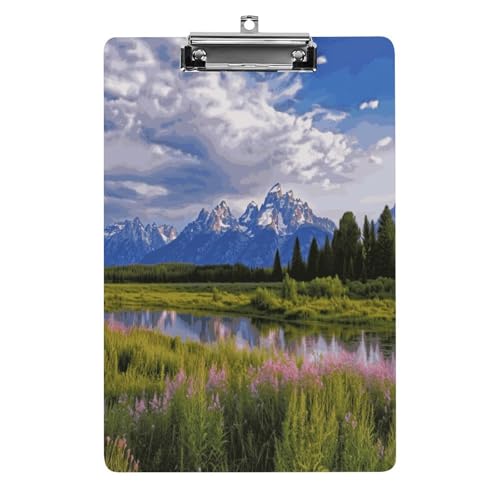 Acryl-Klemmbretter, Grand Teton National Park bedrucktes Klemmbrett mit niedlichen Mustern, hängende Klemmbretter sind geeignet für Studenten, Lehrer, Büros und Männer und Frauen von JKLPOMN