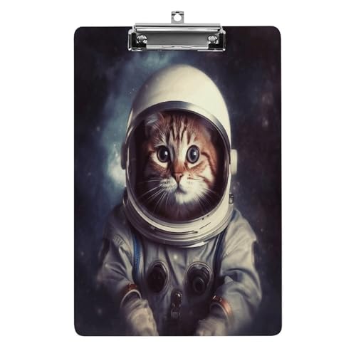 Acryl-Klemmbretter, Tier-Katzen-Astronauten-Klemmbrett mit niedlichen Mustern, hängende Klemmbretter sind geeignet für Studenten, Lehrer, Büros und Männer und Frauen von JKLPOMN