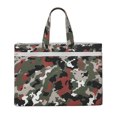 Dokumententasche mit Camouflage-Muster, Lehrer, Segeltuch, für Arbeit, lässige Handtasche für Büro, Schule, Reisen, Strand von JKLQWC