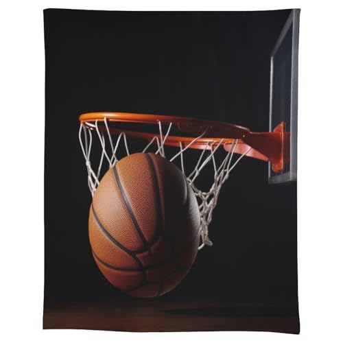 JKLQWH Rechteckige Tischdecke mit Basketball, auslaufsicher, knitterfrei, Leinen, Tischdecken für Esszimmer, dekorative Stofftischdecke, waschbar, Bauernhaus-Stoff-Tischdecken von JKLQWH