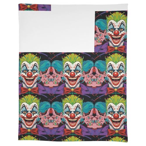 JKLQWH Rechteckige Tischdecke mit Clowns, auslaufsicher, knitterfrei, Leinen, Tischdecken für Esszimmer, dekorative Stofftischdecke, waschbar, Bauernhaus-Stoff-Tischdecken von JKLQWH