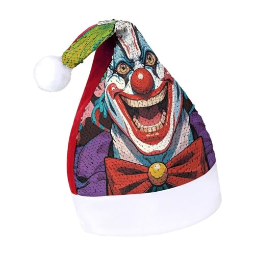 JKLQWH Weihnachtsmütze mit Pailletten, mit Clowns, lustige Weihnachtsmütze, Weihnachtsgeschenke für Damen und Herren, Anzug für Familie, Weihnachten, Silvester, Festival, Party, Kostüm von JKLQWH