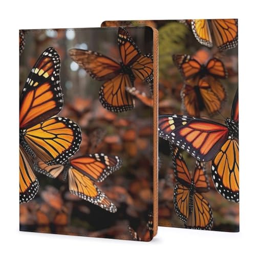 Monarch-Schmetterlinge, bedruckter Einband, PU-Leder, Notizbuchhülle für Feldnotizen oder andere 20,6 x 14,2 x 1 cm Taschennotizbücher von JKLQWH