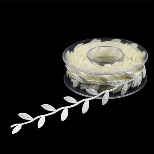 1 Zoll geprägtes Blattband, 15 Yards Blattspitze, dekoratives Band for Geschenkverpackungen, Kunsthandwerk, Party, Hochzeit, Zubehör(Beige) von JKUHA