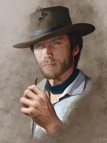 JLANEZI 5D-Diamantgemälde, Clint Eastwood-Film, Bilder von Strasssteinen, Stickerei, Mosaik, Kreuzstich, Heimdekoration, G,50x65cm von JLANEZI