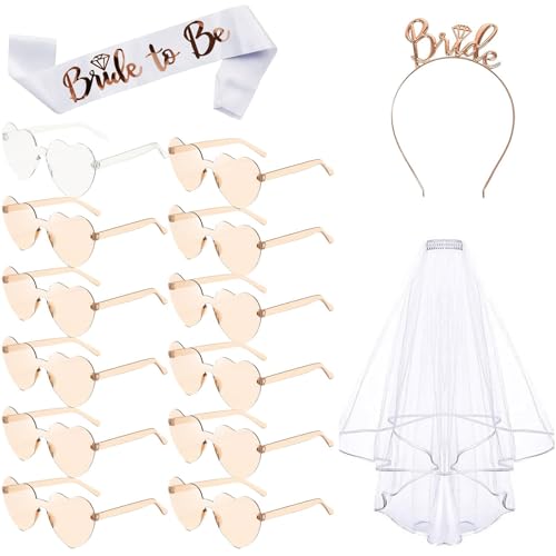 JLLYGOUS Junggesellenabschied Frauen Bride to Be Deko Jga Accessoires Frauen Brille Fotorequisiten Bride to Be JGA Deko Accessoires für JGA Hen Party Hochzeit (1) von JLLYGOUS