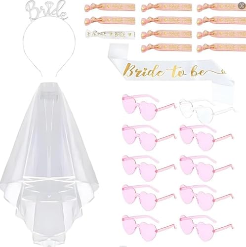 JLLYGOUS Junggesellenabschied Frauen Bride to Be Deko Jga Accessoires Frauen Brille Fotorequisiten Bride to Be JGA Deko Accessoires für JGA Hen Party Hochzeit (2) von JLLYGOUS