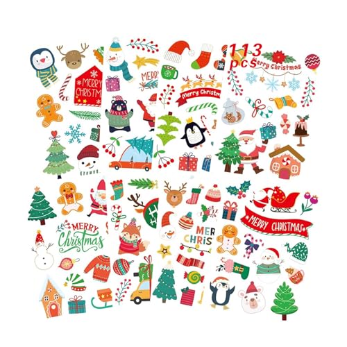 Weihnachtsaufkleber,8 Blatt Weihnachtsstickers,Weihnachten Geschenkaufkleber,Weihnachtsetiketten,für Geschenktüten Weihnachtskarten von JLTXKST