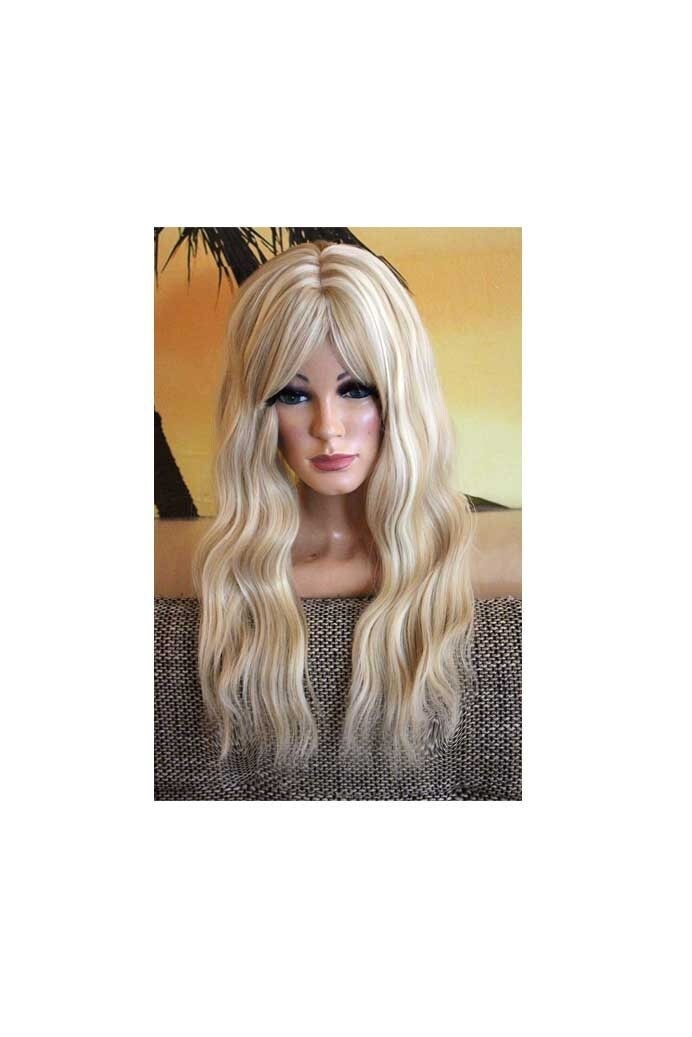 Toupet Damen Woman Toupee Topper Clip in Haarteil Hellblond Blond Mittelblond Silk Base Top Gewellt Wavy Wie Echthaar Kopfhaut Lang 160% von JLWLaceWigPeruecken