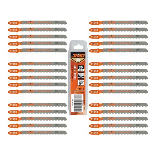 JMD 30 x T101B Stichsägeblatt Holz 100mm 10TPI Sägeblätter Stichsäge für Holz Zubehör Stichsäge Kompatibel mit Bosch Dewalt Makita Milwaukee etc von JMD