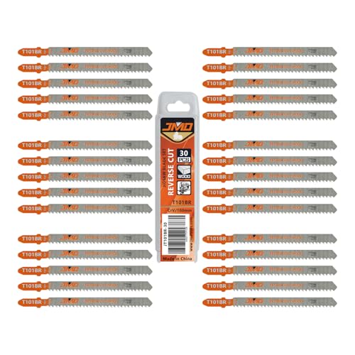 JMD 30 x T101BR Stichsägeblatt Holz Rückwärtsschnitte 100mm 10TPI Sägeblätter Stichsäge für Holz Zubehör Stichsäge Kompatibel mit Bosch Dewalt Makita Milwaukee etc von JMD